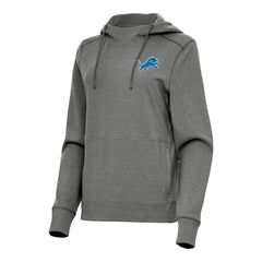 Detroit Lions Antigua Women's Justice Pullover Hoodie Heather Black - NFL