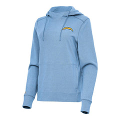 Los Angeles Chargers Antigua Women's Justice Pullover Hoodie Heather Powder Blue - NFL
