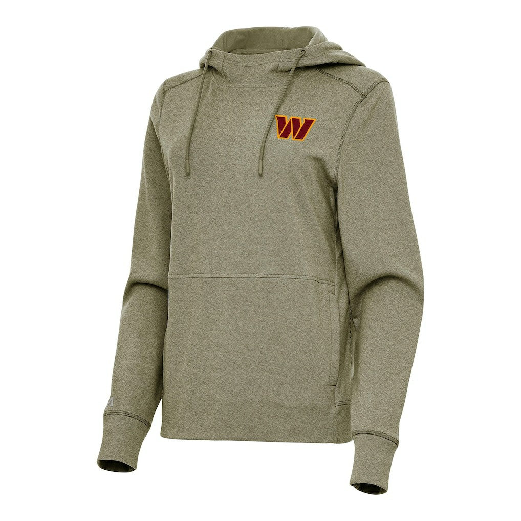 Washington Commanders Antigua Women's Justice Pullover Hoodie Heather Olive - NFL