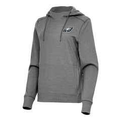 Philadelphia Eagles Antigua Women's Justice Pullover Hoodie Heather Black - NFL