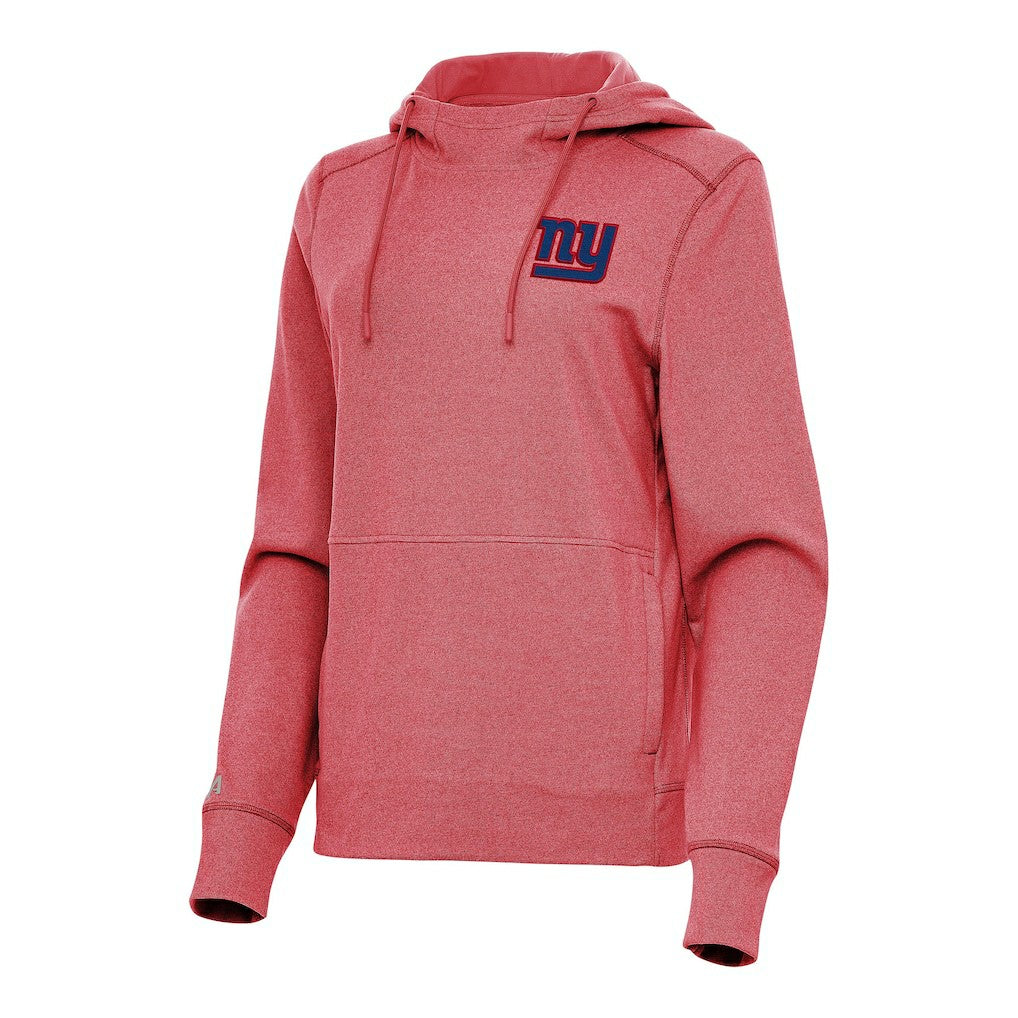 New York Giants Antigua Women's Justice Pullover Hoodie Heather Red - NFL