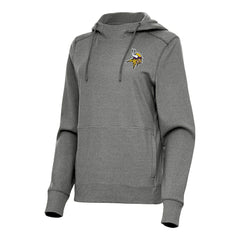 Minnesota Vikings Antigua Women's Justice Pullover Hoodie Heather Black - NFL