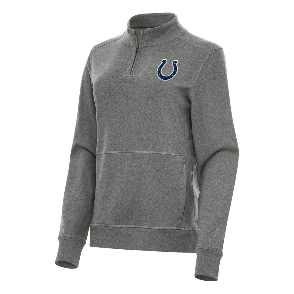 Indianapolis Colts Antigua Women's Crush Quarter-Zip Jacket Heather Black - NFL