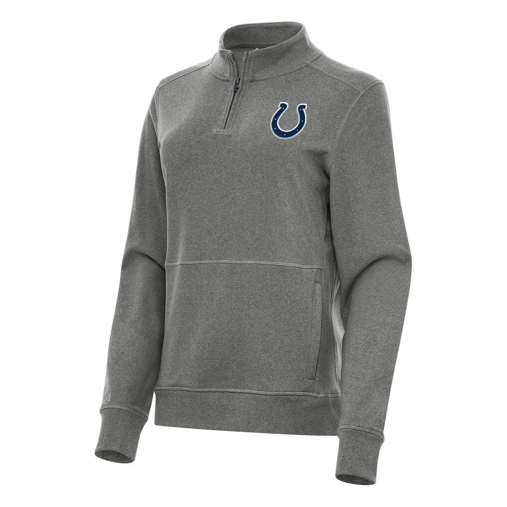 Indianapolis Colts Antigua Women's Crush Quarter-Zip Jacket Heather Black - NFL