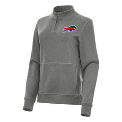 Buffalo Bills Antigua Women's Crush Quarter-Zip Jacket Heather Black - NFL