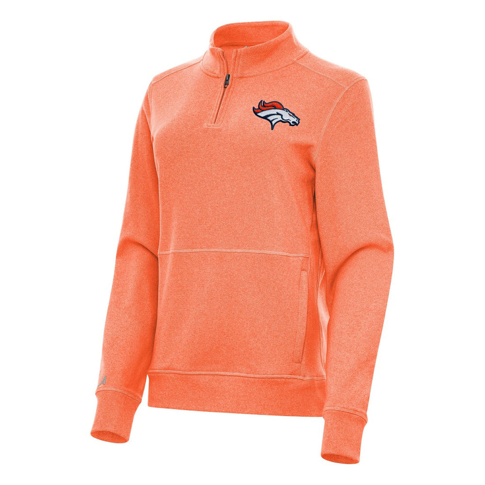 Denver Broncos Antigua Women's Crush Quarter-Zip Jacket Heather Orange - NFL