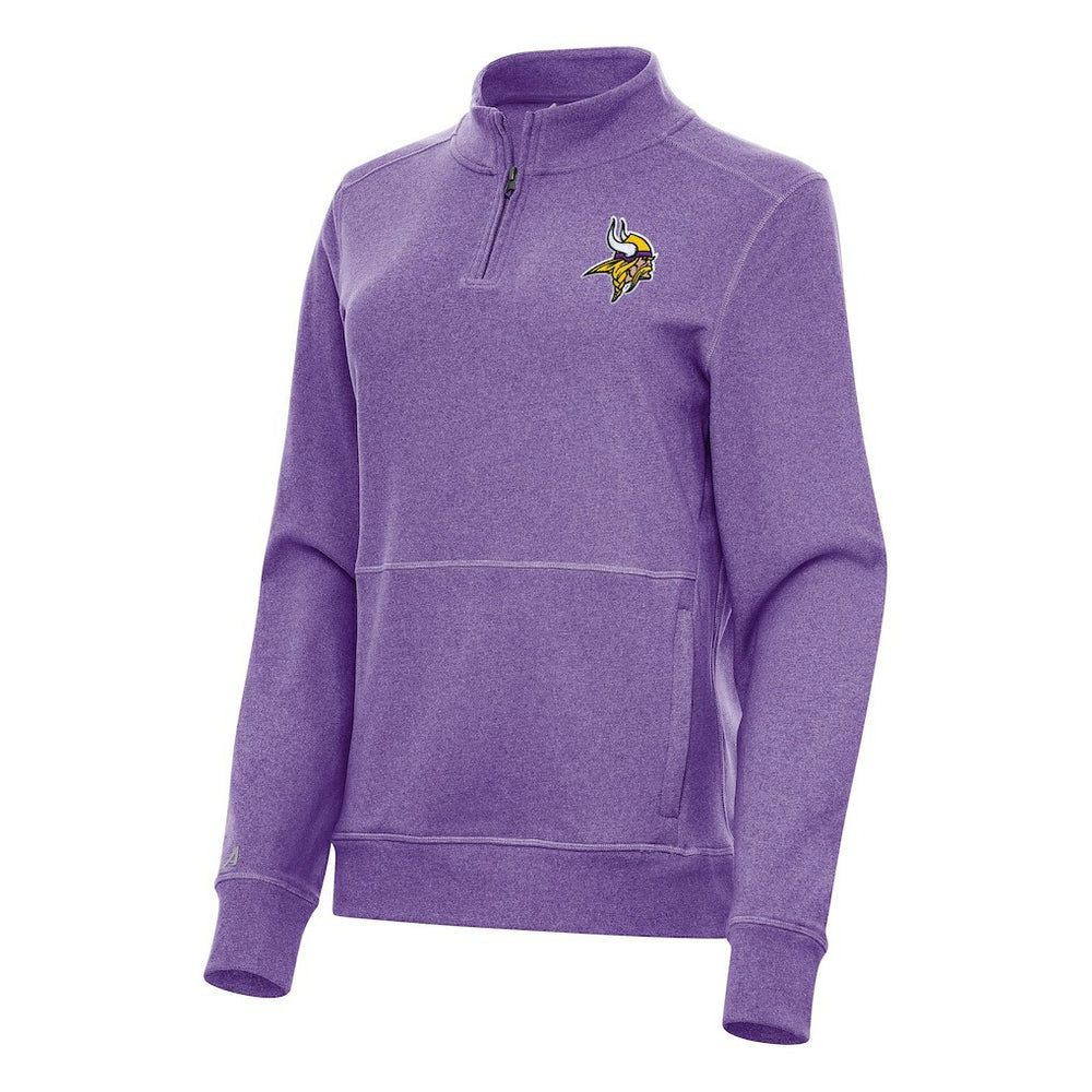 Minnesota Vikings Antigua Women's Crush Quarter-Zip Jacket Heather Purple - NFL