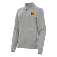 Washington Commanders Antigua Women's Crush Quarter-Zip Jacket Heather Gray - NFL
