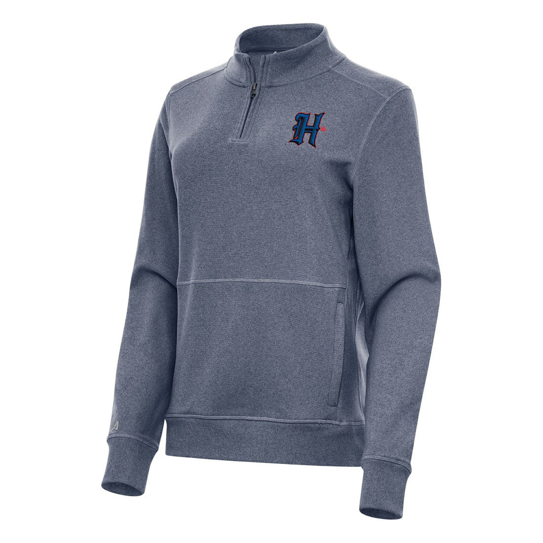 Houston Texans Antigua Women's Crush Quarter-Zip Jacket Heather Navy - NFL