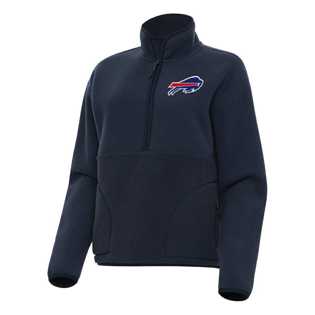 Buffalo Bills Antigua Women's Figure Half-Zip Sweatshirt Navy - NFL