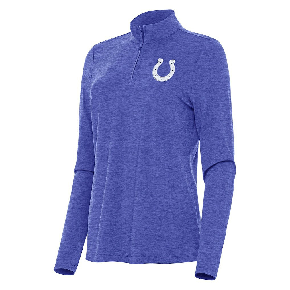 Indianapolis Colts Antigua Women's Bright Quarter-Zip Sweatshirt Heather Royal - NFL