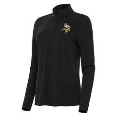 Minnesota Vikings Antigua Women's Bright Quarter-Zip Sweatshirt Heather Black - NFL