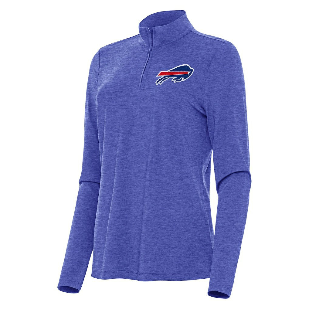 Buffalo Bills Antigua Women's Bright Quarter-Zip Sweatshirt Heather Royal - NFL