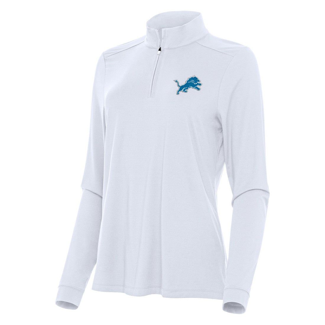 Detroit Lions Antigua Women's Intent Quarter-Zip Sweatshirt White - NFL