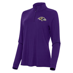 Baltimore Ravens Antigua Women's Intent Quarter-Zip Sweatshirt Purple - NFL