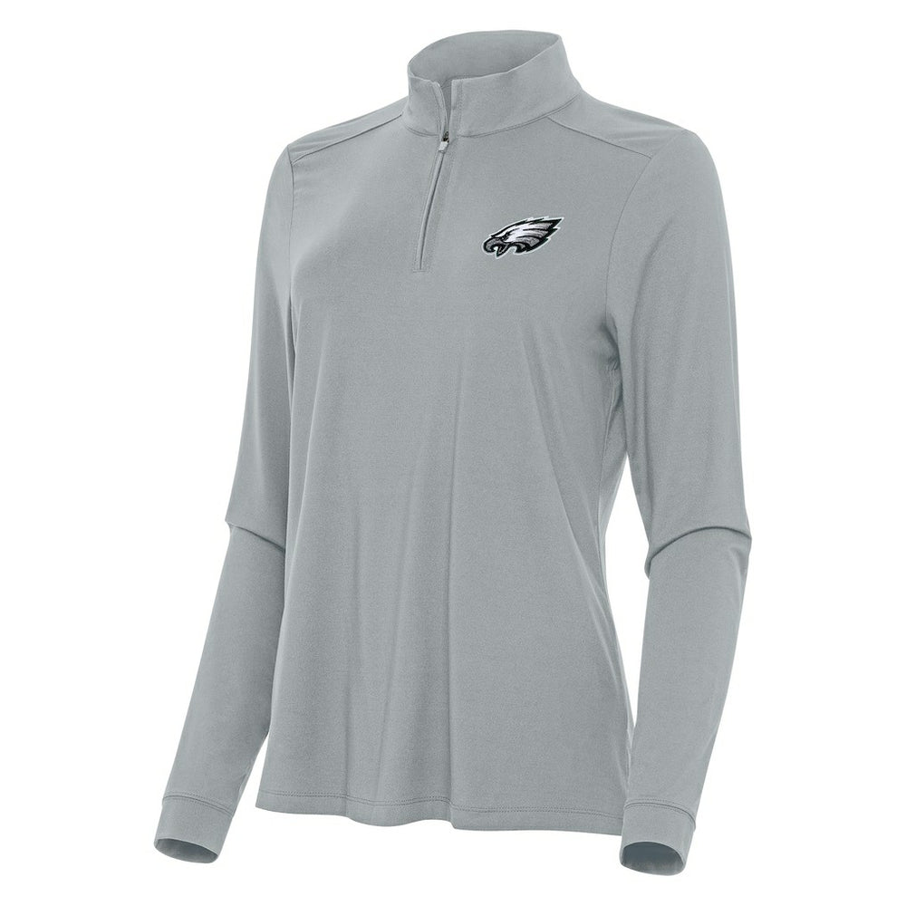 Philadelphia Eagles Antigua Women's Intent Quarter-Zip Sweatshirt Gray - NFL
