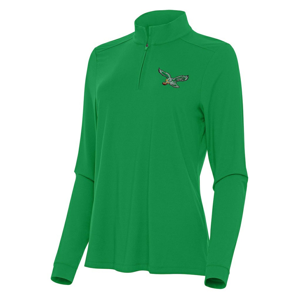 Philadelphia Eagles Antigua Women's Intent Quarter-Zip Sweatshirt Kelly Green - NFL
