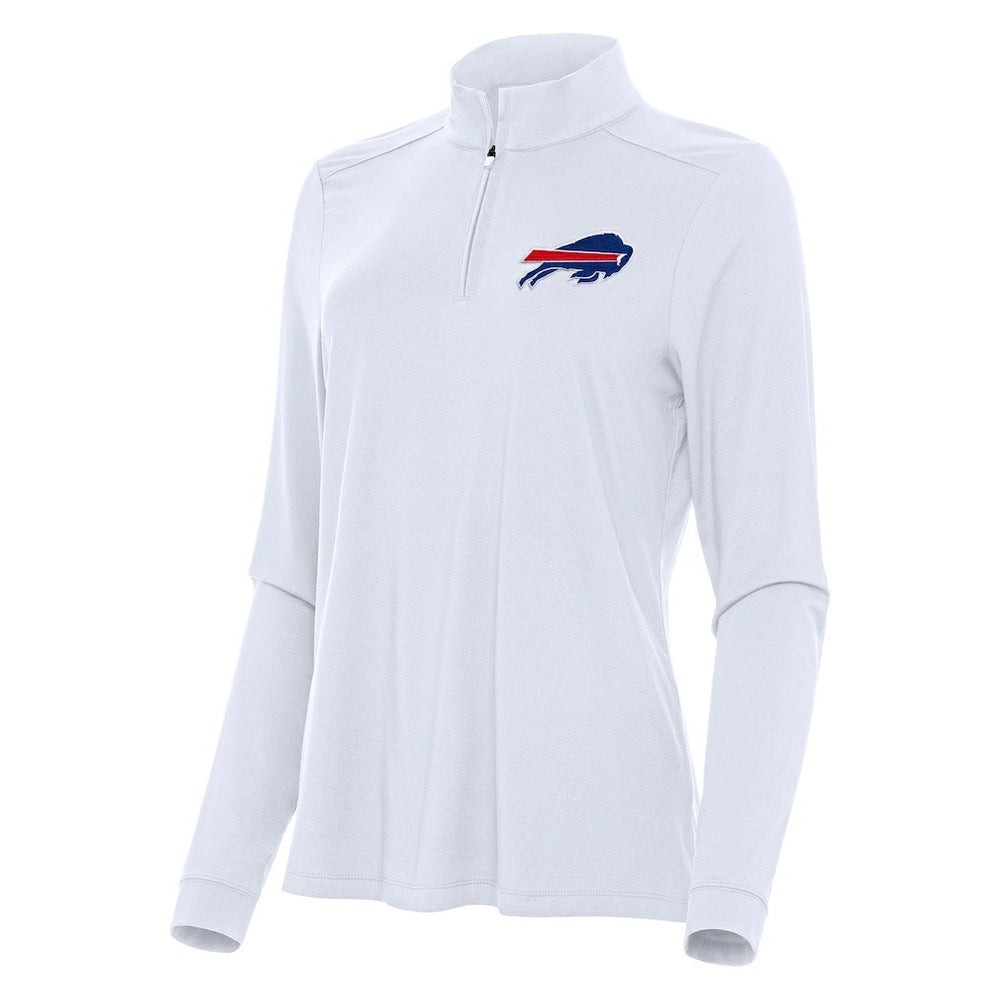 Buffalo Bills Antigua Women's Intent Quarter-Zip Sweatshirt White - NFL