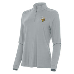 Minnesota Vikings Antigua Women's Intent Quarter-Zip Sweatshirt Gray - NFL