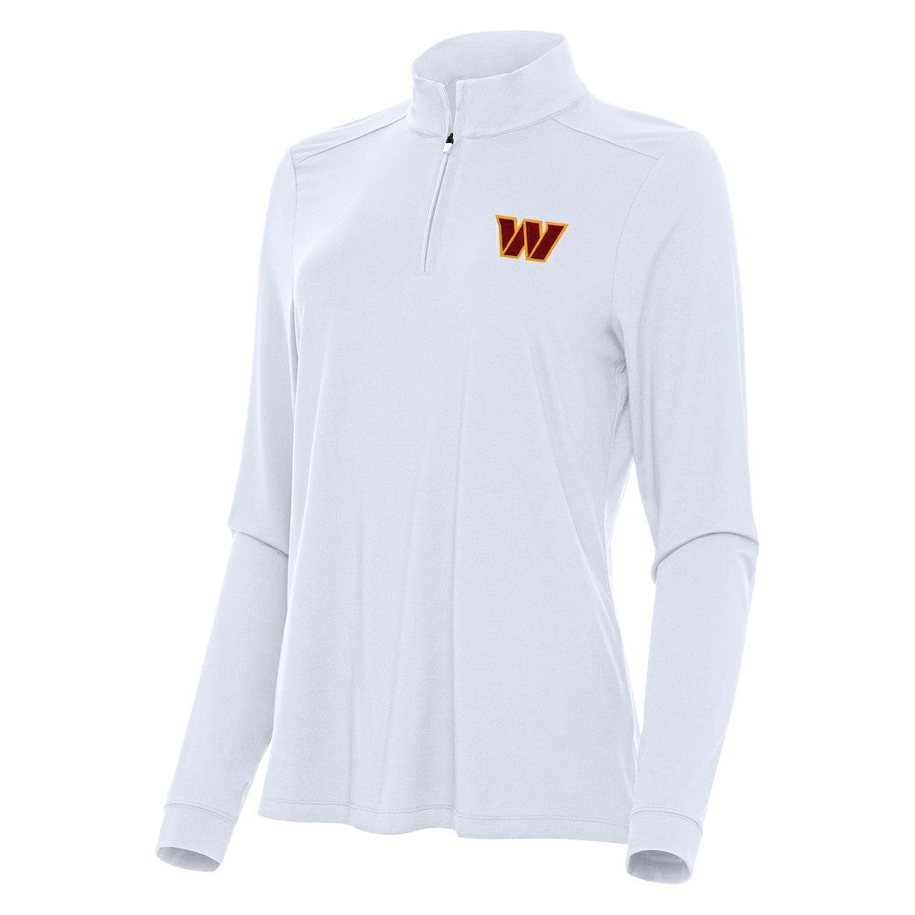 Washington Commanders Antigua Women's Intent Quarter-Zip Sweatshirt White - NFL