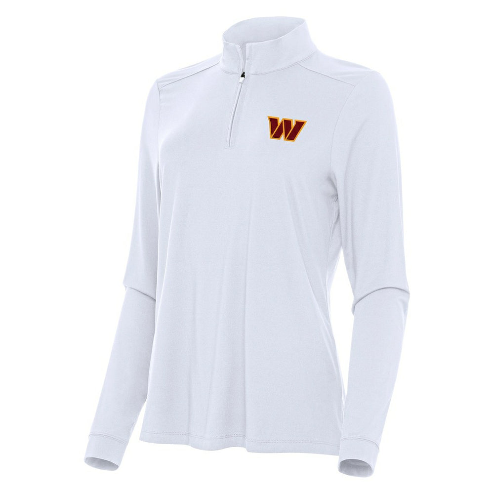 Washington Commanders Antigua Women's Intent Quarter-Zip Sweatshirt White - NFL