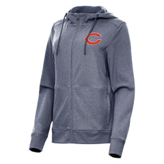 Chicago Bears Antigua Women's Seeker Full-Zip Hoodie Jacket Heather Navy - NFL
