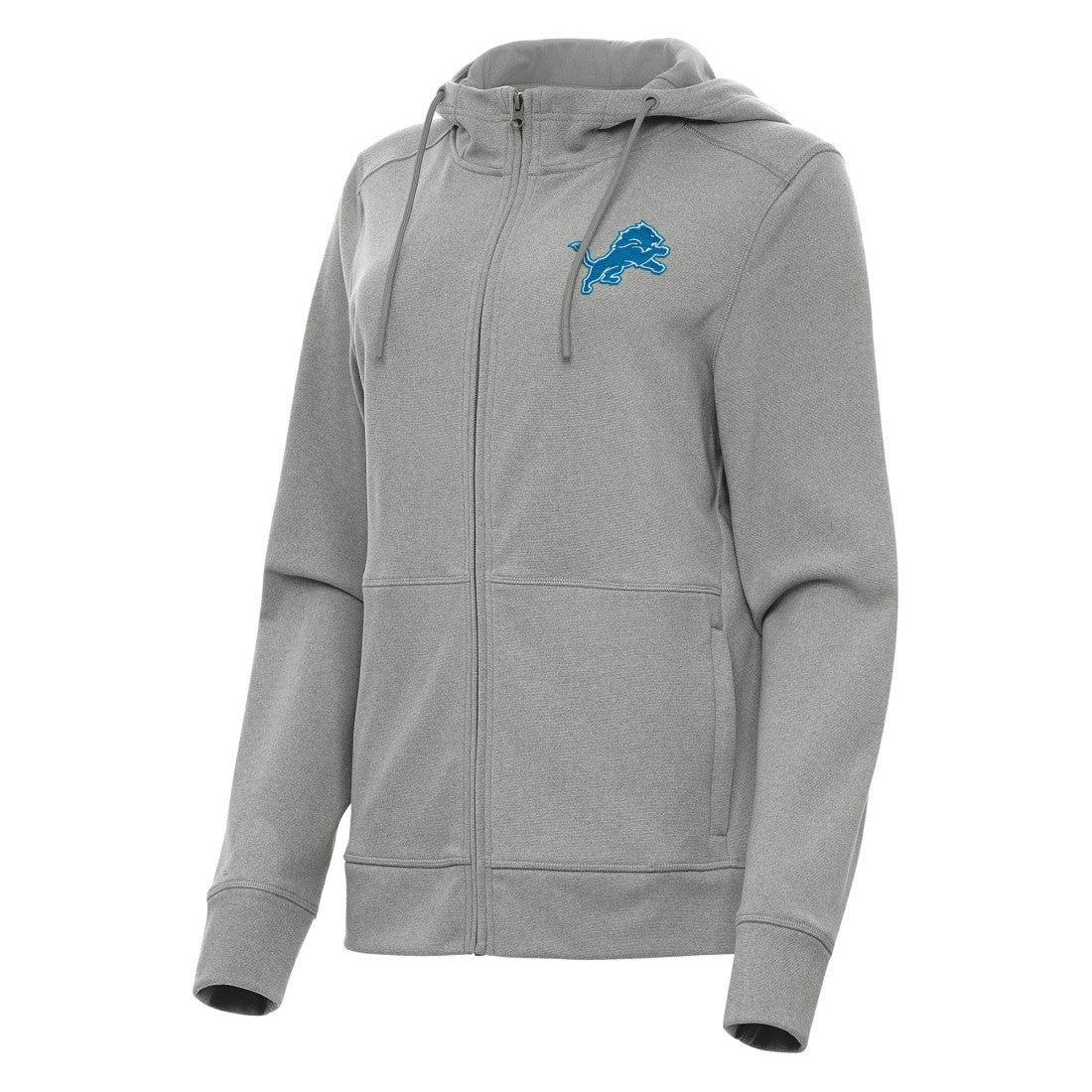 Detroit Lions Antigua Women's Seeker Full-Zip Hoodie Jacket Heather Gray - NFL