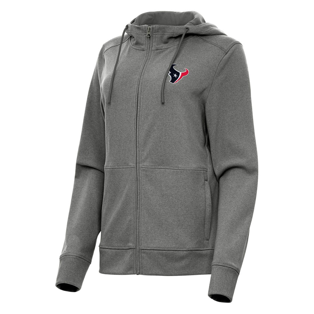 Houston Texans Antigua Women's Seeker Full-Zip Hoodie Jacket Heather Charcoal - NFL