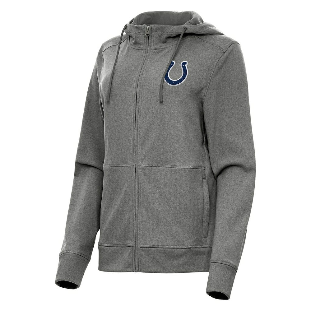 Indianapolis Colts Antigua Women's Seeker Full-Zip Hoodie Jacket Heather Charcoal - NFL
