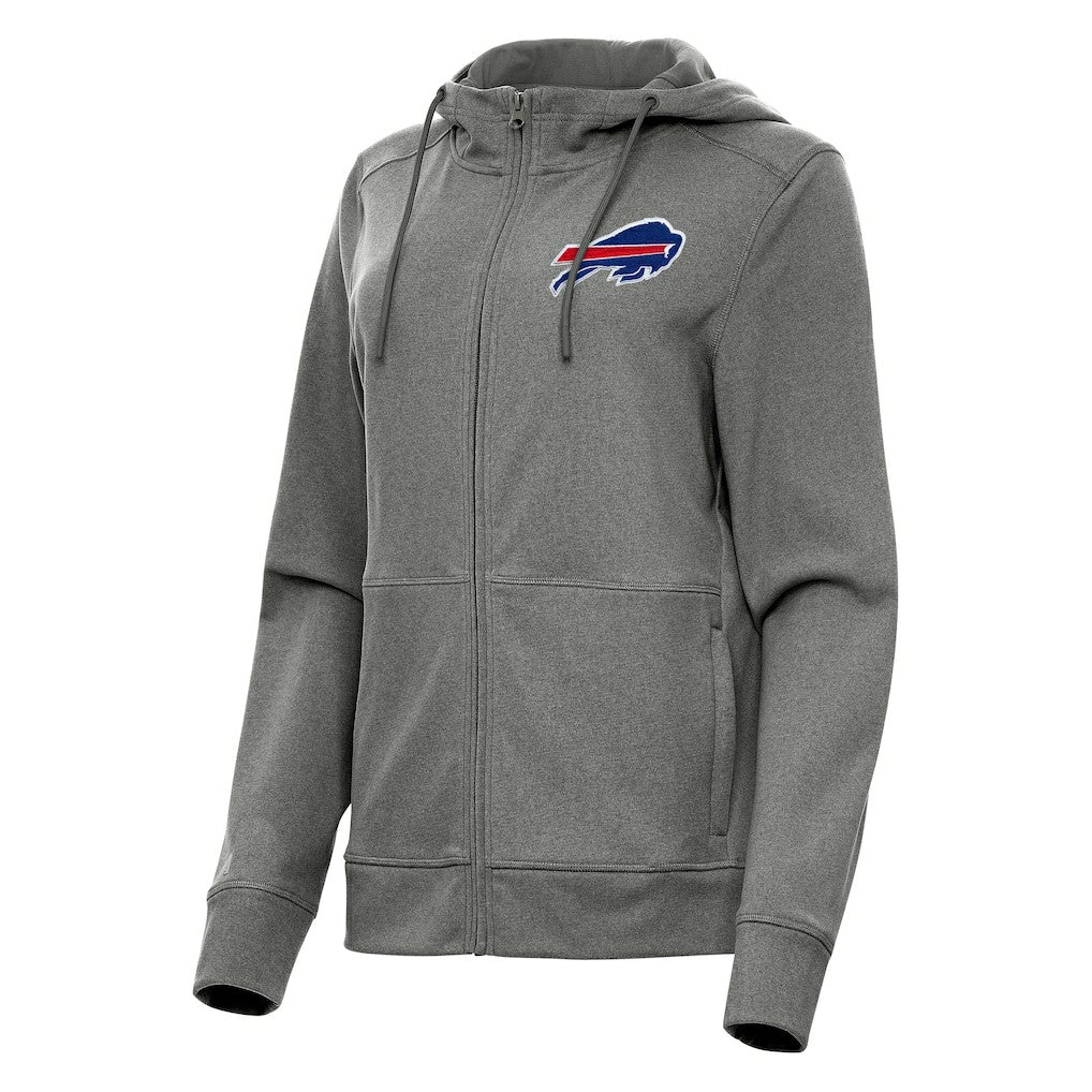 Buffalo Bills Antigua Women's Seeker Full-Zip Hoodie Jacket Heather Charcoal - NFL