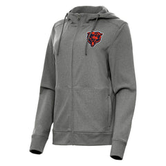 Chicago Bears Antigua Women's Seeker Full-Zip Hoodie Jacket Heather Charcoal - NFL