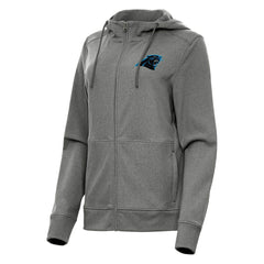 Carolina Panthers Antigua Women's Seeker Full-Zip Hoodie Jacket Heather Charcoal - NFL