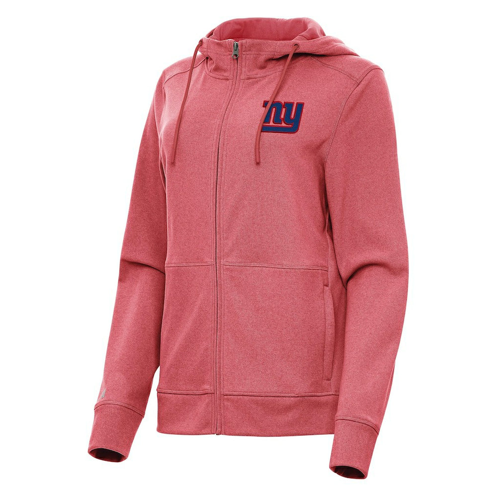 New York Giants Antigua Women's Seeker Full-Zip Hoodie Jacket Heather Red - NFL