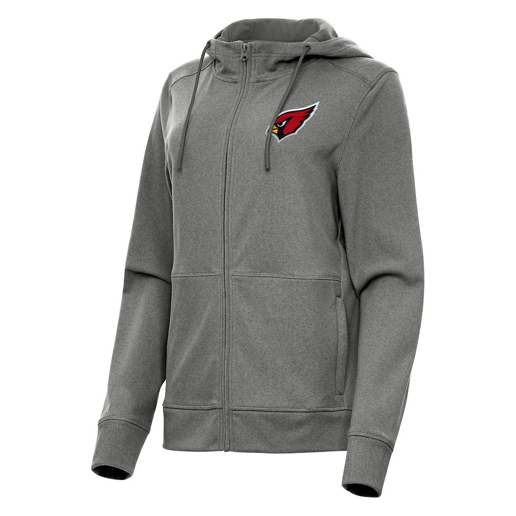 Arizona Cardinals Antigua Women's Seeker Full-Zip Hoodie Jacket Heather Charcoal - NFL