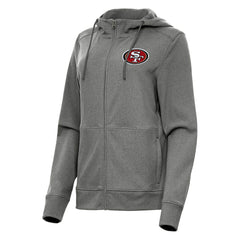 San Francisco 49ers Antigua Women's Seeker Full-Zip Hoodie Jacket Heather Charcoal - NFL