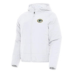 Green Bay Packers Antigua Women's Universe Full-Zip Hoodie Jacket White - NFL