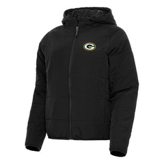Green Bay Packers Antigua Women's Universe Full-Zip Hoodie Jacket Black - NFL