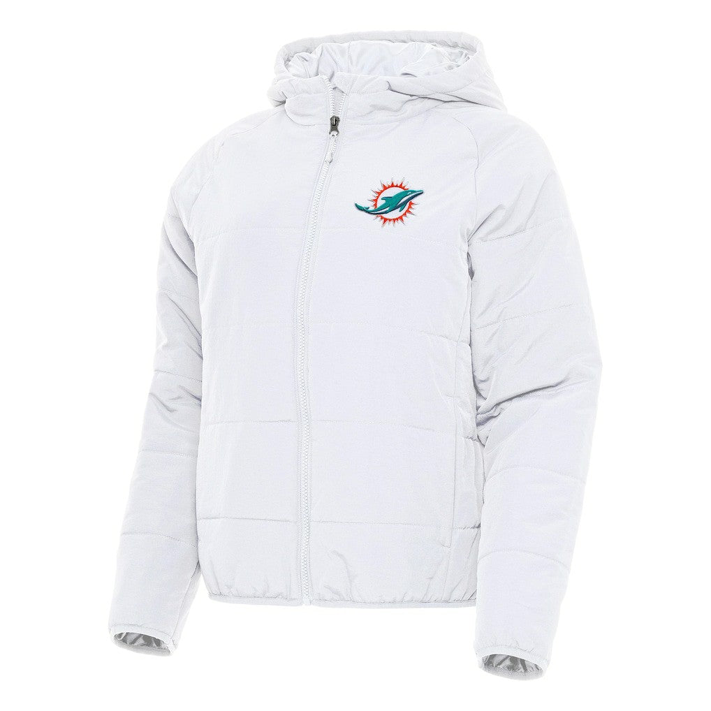 Miami Dolphins Antigua Women's Universe Full-Zip Hoodie Jacket White - NFL