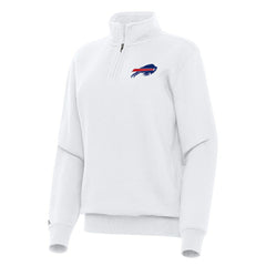 Buffalo Bills Antigua Women's Victory Quarter-Zip Top White - NFL