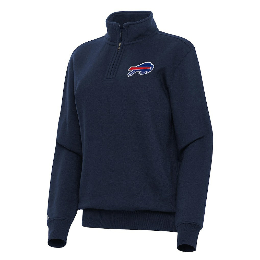 Buffalo Bills Antigua Women's Victory Quarter-Zip Top Navy - NFL