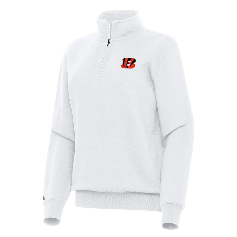 Cincinnati Bengals Antigua Women's Victory Quarter-Zip Top White - NFL