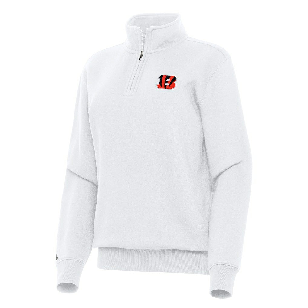 Cincinnati Bengals Antigua Women's Victory Quarter-Zip Top White - NFL