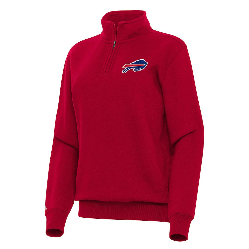 Buffalo Bills Antigua Women's Victory Quarter-Zip Top Red - NFL