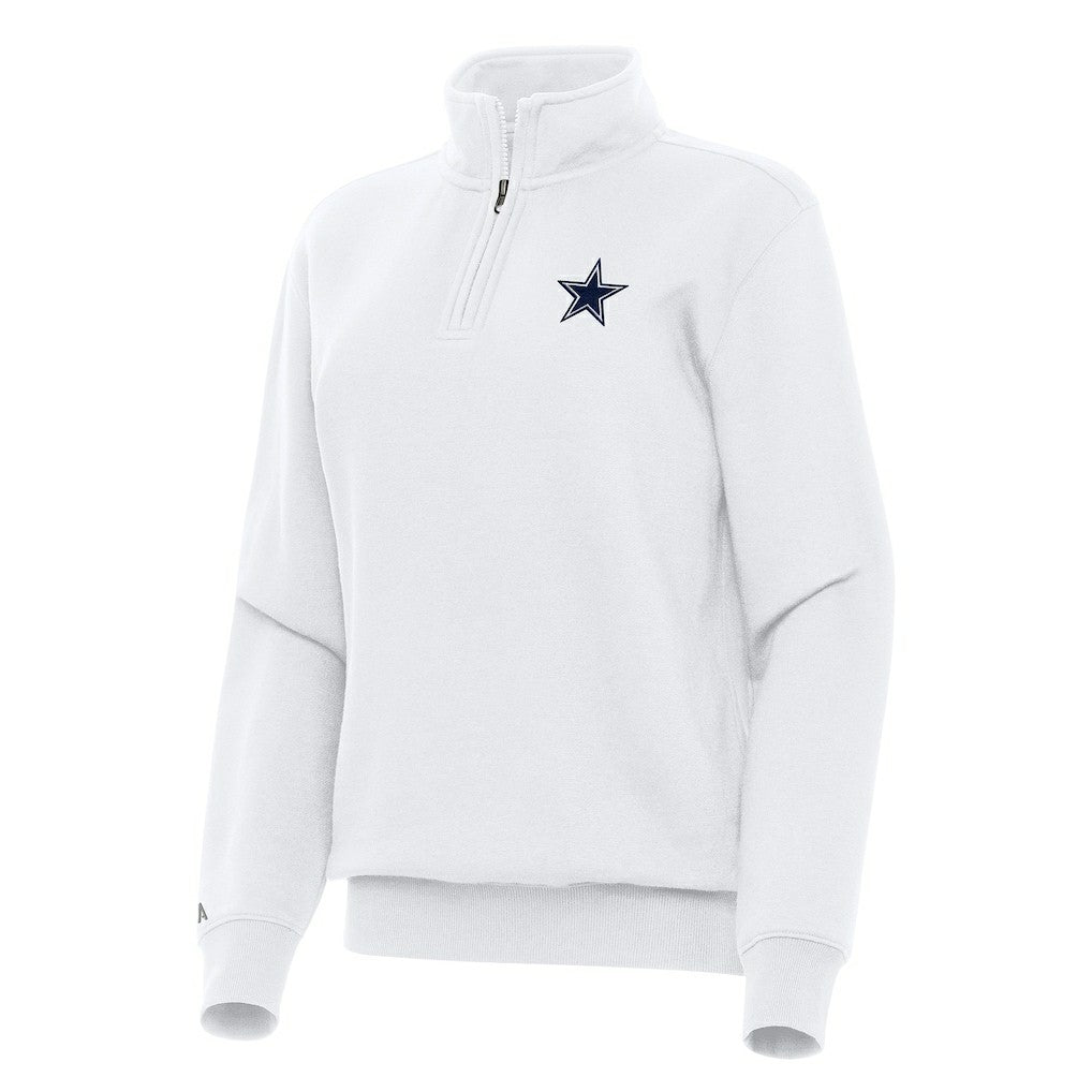 Dallas Cowboys Antigua Women's Victory Quarter-Zip Top White - NFL