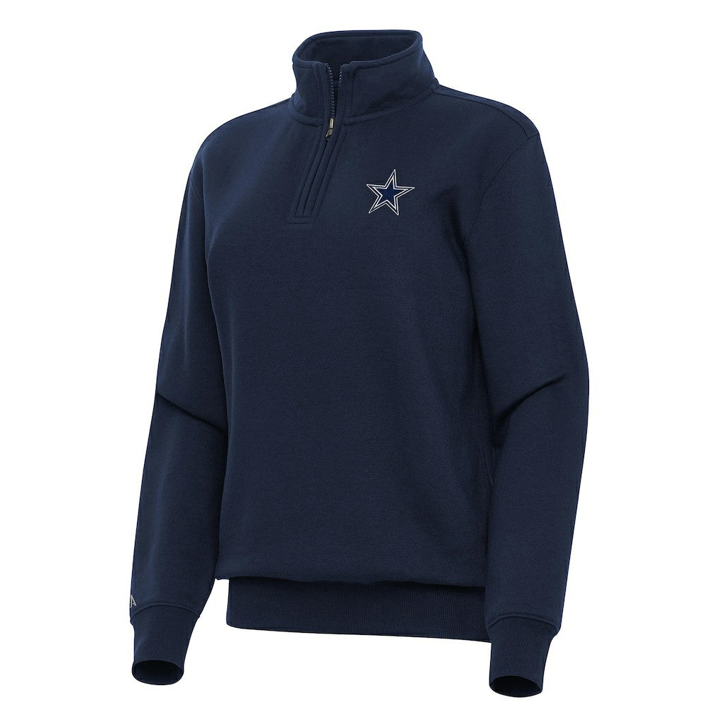 Dallas Cowboys Antigua Women's Victory Quarter-Zip Top Navy - NFL