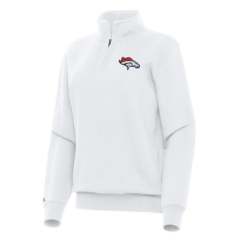 Denver Broncos Antigua Women's Victory Quarter-Zip Top White - NFL