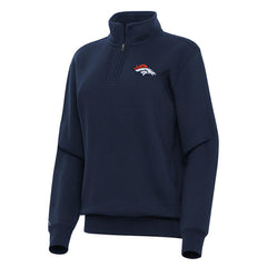Denver Broncos Antigua Women's Victory Quarter-Zip Top Navy - NFL