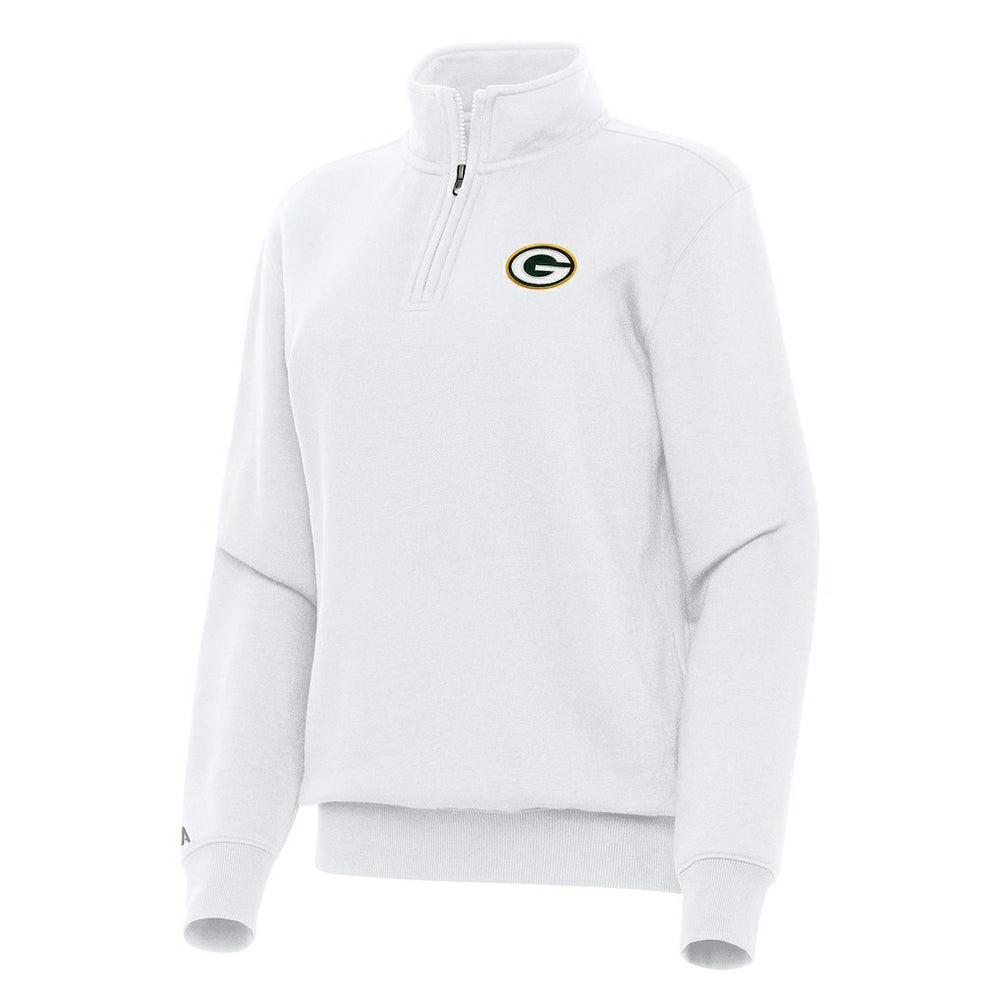 Green Bay Packers Antigua Women's Victory Quarter-Zip Top White - NFL