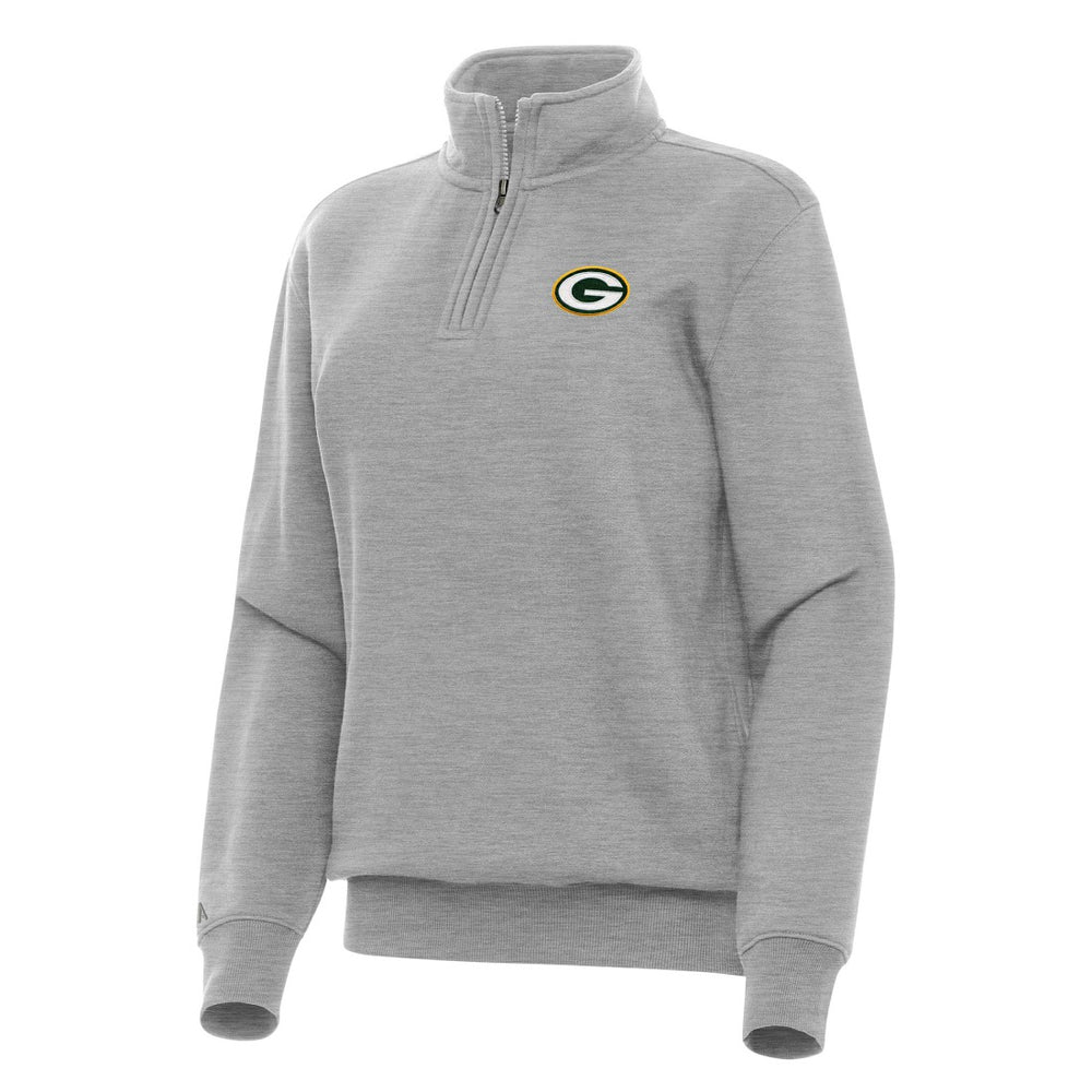 Green Bay Packers Antigua Women's Victory Quarter-Zip Top Heather Gray - NFL