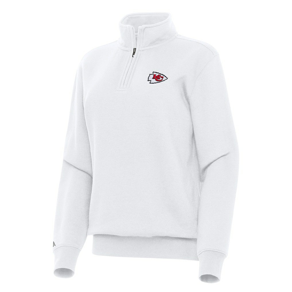 Kansas City Chiefs Antigua Women's Victory Quarter-Zip Top White - NFL